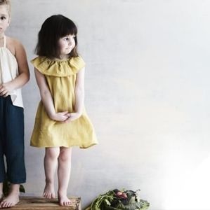 Mabo Yellow Baby Nona Dress in citron gauze 18 month